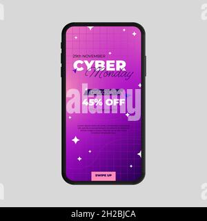 Cyber Monday Story for social media. Vector illustration Stock Vector