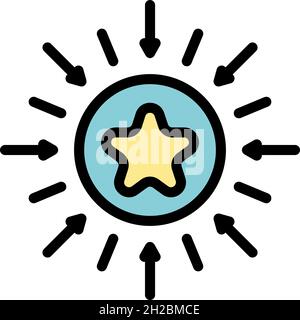 Video game star icon. Outline video game star vector icon color flat isolated Stock Vector
