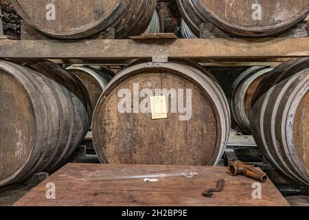 The wine estate Château Garreau boasts the only underground cellar in the Bas-Armagnac, France Stock Photo