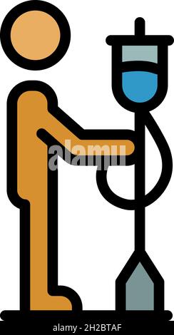Anesthesia stand icon. Outline anesthesia stand vector icon color flat isolated Stock Vector