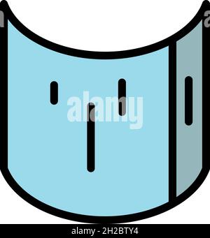 Flexible screen icon. Outline flexible screen vector icon color flat isolated Stock Vector