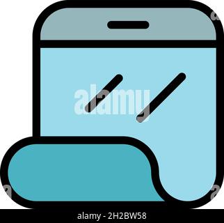 Flex smartphone display icon. Outline flex smartphone display vector icon color flat isolated Stock Vector