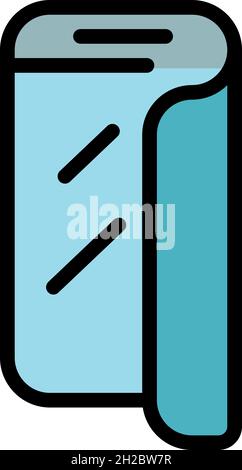 Flex smartphone screen icon. Outline flex smartphone screen vector icon color flat isolated Stock Vector