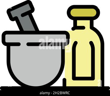 Laboratory containers icon. Outline laboratory containers vector icon color flat isolated Stock Vector