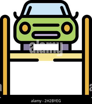 Lift car icon. Outline lift car vector icon color flat isolated Stock Vector