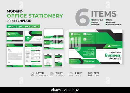 Modern & Creative Office Stationery Template Stock Vector