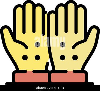 Massage points on the palms icon. Outline massage points on the palms vector icon color flat isolated Stock Vector