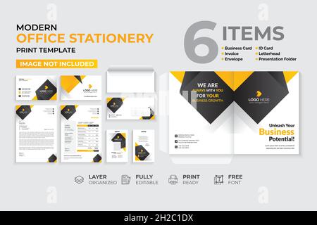 Modern & Creative Office Stationery Template Stock Vector