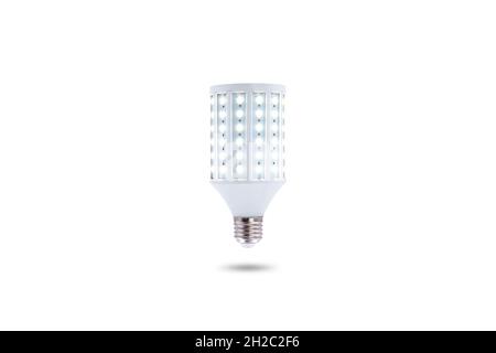 LED energy-saving lamp, screw cap E27 230v isolated on white background. Stock Photo