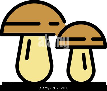 Phytotherapy mushroom icon. Outline phytotherapy mushroom vector icon color flat isolated Stock Vector