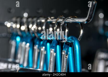 Group of Stainless steel ring keychain. Stock Photo