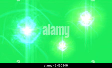 3d illustration - Glowing plasma background on green screen Stock Photo