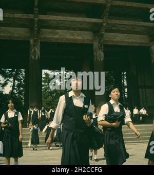 Schoolgirls in school uniform, Japan, 1970s Stock Photo - Alamy