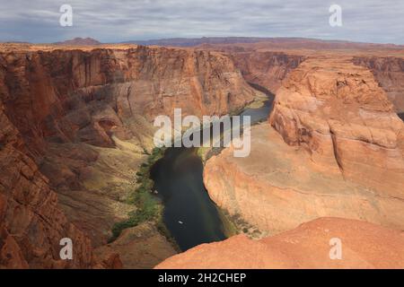 Scenic view of Horseshoe Bend, the famous viewpoint of The Grand Canyon near Page, Arizona, USA Stock Photo