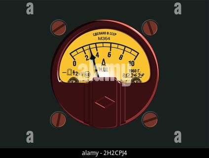 Old-Fashioned Ampermeter Available EPS-8 vector format separated by groups and layers for easy edit Stock Vector