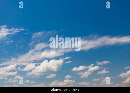 Clouds in blue sky at daytime . Cirrus on the heaven Stock Photo