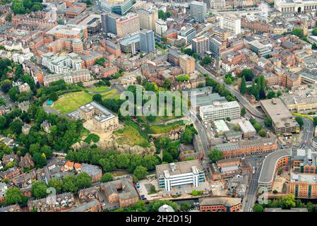 Aerial image of Nottingham City, Nottinghamshire England UK Stock Photo