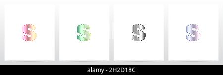 Sound Wave Lines Letter Logo Design S Stock Vector