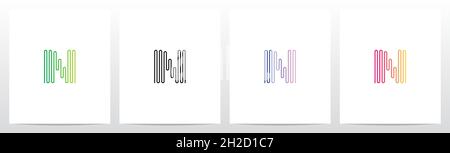 Sound Wave Lines Letter Logo Design N Stock Vector
