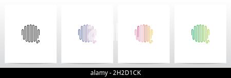 Sound Wave Lines Letter Logo Design Q Stock Vector