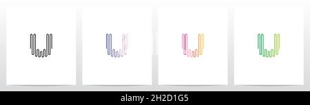 Sound Wave Lines Letter Logo Design U Stock Vector