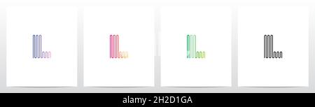 Sound Wave Lines Letter Logo Design L Stock Vector