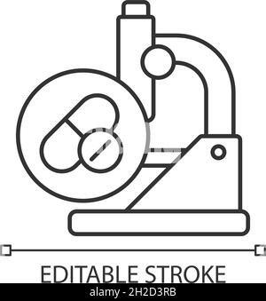 Testing drugs linear icon Stock Vector