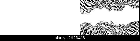 Abstract op art vector illustration. Pop art illustration halftone wave 3d illustration. Stock Vector