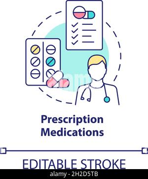 Prescription medications concept icon Stock Vector