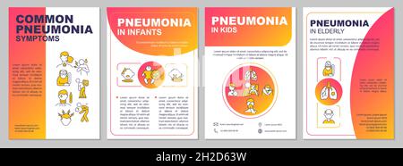 Common pneumonia signs brochure template Stock Vector