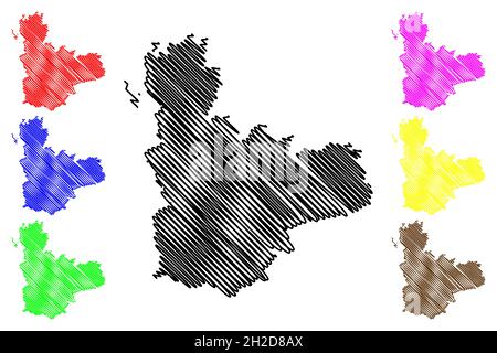 Province of Valladolid (Kingdom of Spain, Autonomous Community Castile and Leon) map vector illustration, scribble sketch Valladolid map Stock Vector