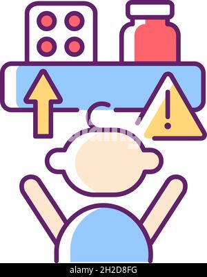 No access to medicine RGB color icon Stock Vector