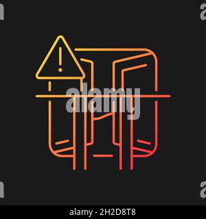 Window guards on all windows gradient vector icon for dark theme Stock Vector