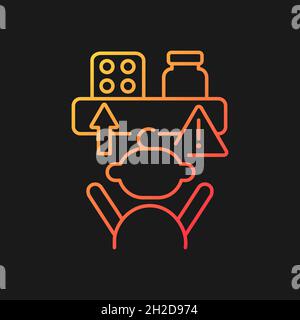 No access to medicine gradient vector icon for dark theme Stock Vector
