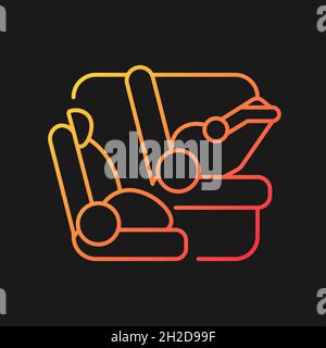 Age appropriate car safety seat gradient vector icon for dark theme Stock Vector