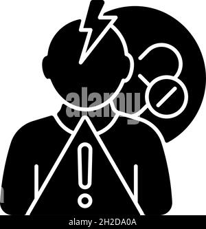 Side effects risk black glyph icon Stock Vector