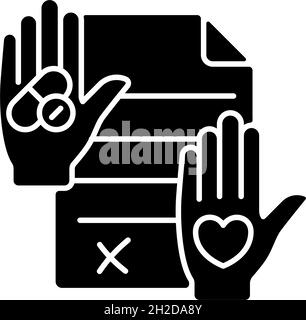 Informed consent black glyph icon Stock Vector