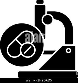 Testing drugs black glyph icon Stock Vector
