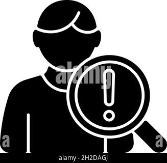 Studying risk factors black glyph icon Stock Vector
