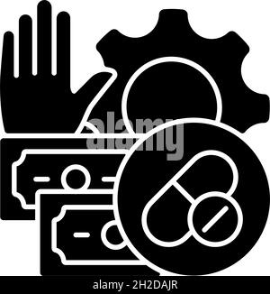 Feasibility studies black glyph icon Stock Vector