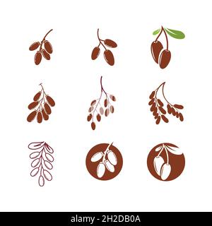 Date Bean icon vector illustration logo template Stock Photo