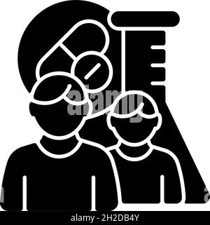 Multi-arm multi-stage trials black glyph icon Stock Vector
