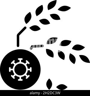 Agricultural disease black glyph icon Stock Vector