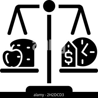 Food stability black glyph icon Stock Vector