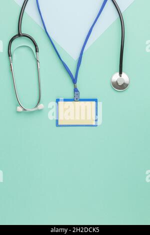 Stethoscope and blank badge doctor on a white background Stock Photo ...