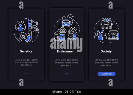 Attention deficit disorder causes onboarding mobile app page screen Stock Vector