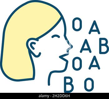Impromptu speech RGB color icon Stock Vector