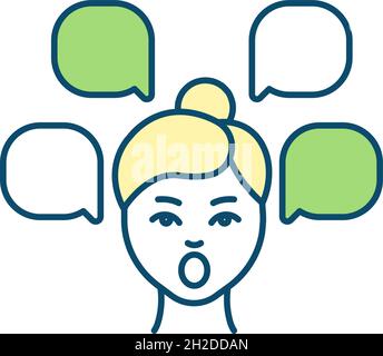 Good speaking skills RGB color icon Stock Vector