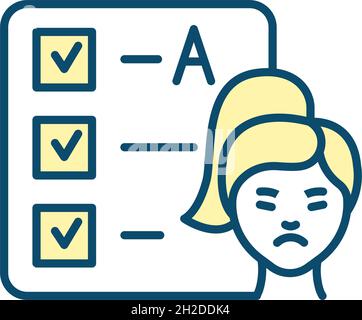 Neuropsychological assessment RGB color icon Stock Vector