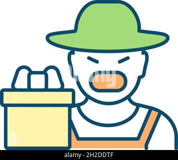 Aggressive behavior RGB color icon Stock Vector